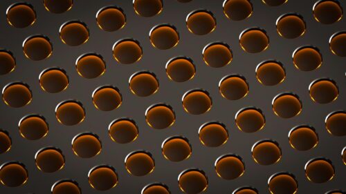 Abstract Metal Grid Pattern with Glowing Amber Orbs 4K Desktop Wallpaper