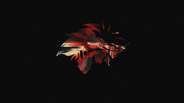 Cloud Strife Final Fantasy VII Silhouette with Abstract Glitch Red Art PC Wallpaper
