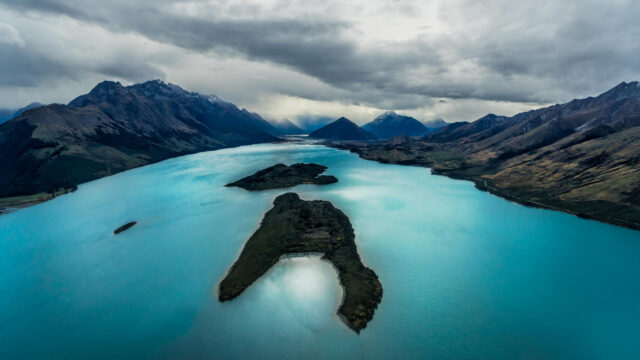 Stunning Aerial View of Glenorchy Lake and Mountains New Zealand 4K Wallpaper