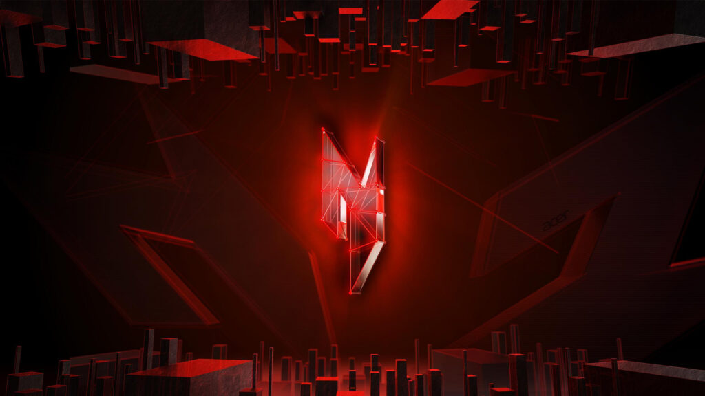 Acer Predator Glowing Wireframe Logo Red Aesthetic 4K Desktop Wallpaper
