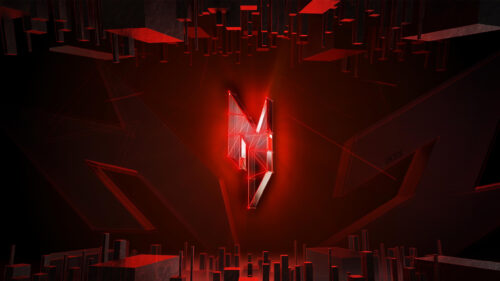 Acer Predator Glowing Wireframe Logo Red Aesthetic 4K Desktop Wallpaper