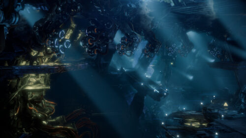 Futuristic Alien Cybernetic Machinery Core 4K Desktop Wallpaper