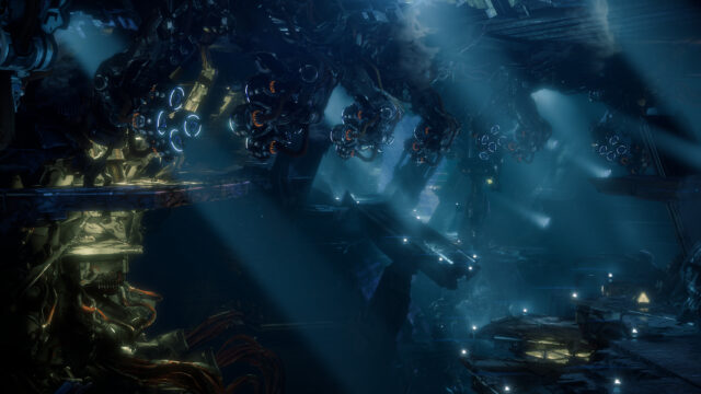 Futuristic Alien Cybernetic Machinery Core 4K Desktop Wallpaper