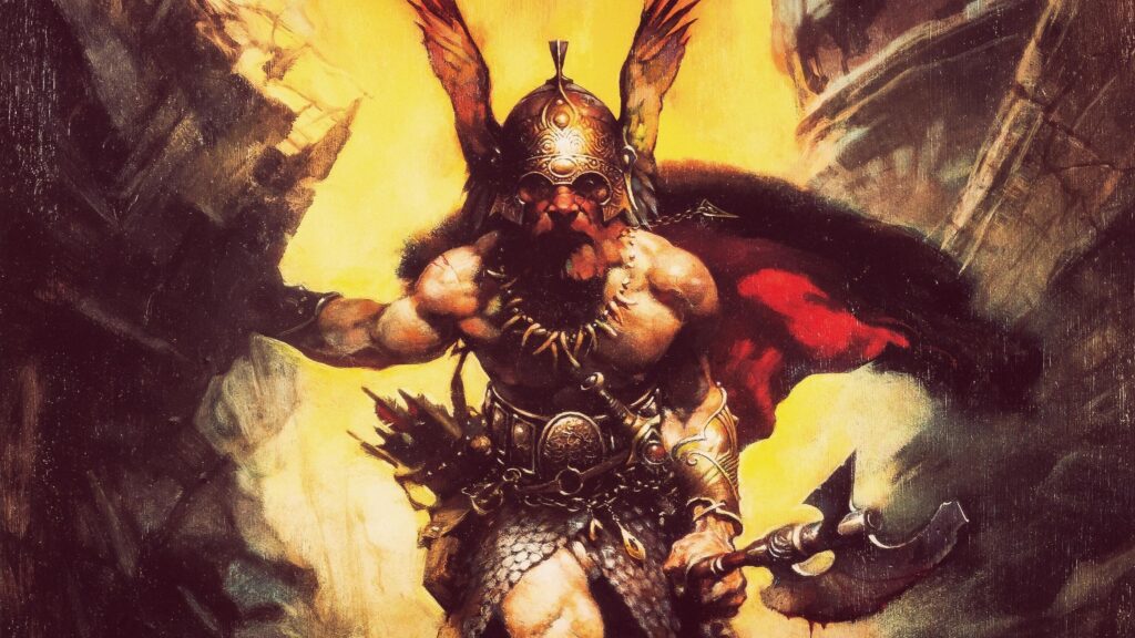 Epic Fantasy Viking Warrior with Winged Helmet and Battle Axe 4K Wallpaper