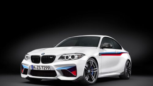White BMW M2 Coupe with M Performance Livery 4K Desktop Wallpaper