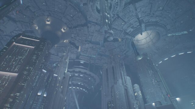 Futuristic Cyberpunk Sci-Fi Cityscape Interior Architecture 4K Wallpaper
