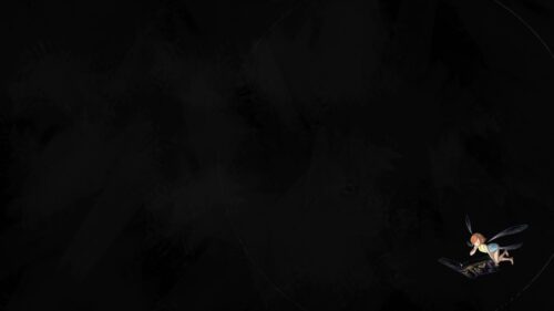 Minimalist Dark Fantasy Anime Fairy Reading A Book 4K Desktop Wallpaper