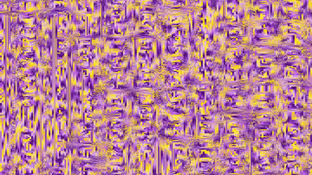 Abstract Vibrant Purple and Yellow Glitch Art Desktop Wallpaper