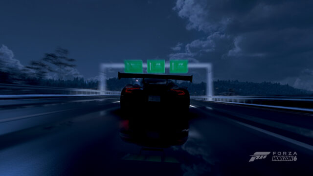 Supercar Driving Through Japanese Expressway at Night Forza Horizon 6 Wallpaper