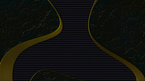 Abstract Dark Textured Layers with Golden Curves 4K Desktop Wallpaper