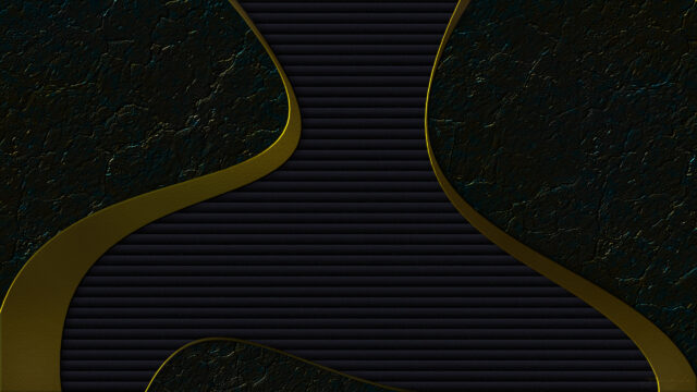 Abstract Dark Textured Layers with Golden Curves 4K Desktop Wallpaper