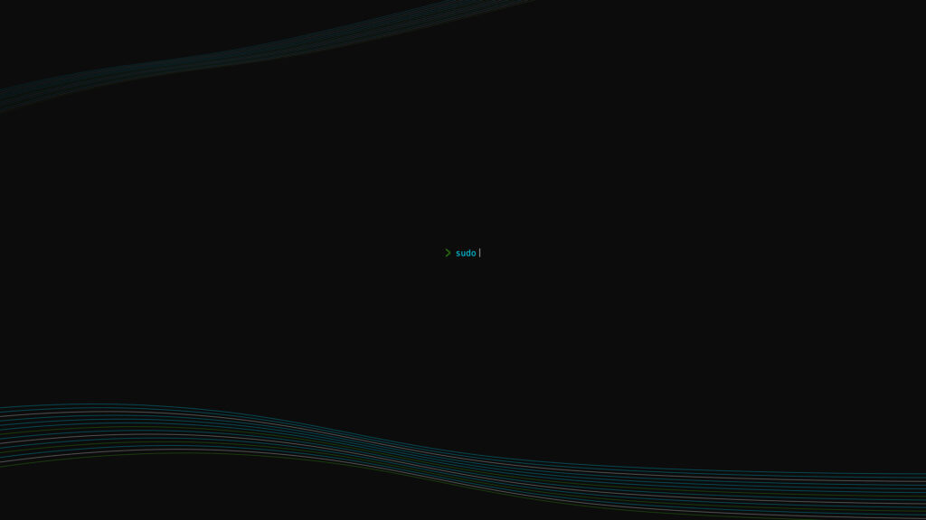 Minimalist Terminal Command Sudo Desktop Wallpaper with Abstract Lines