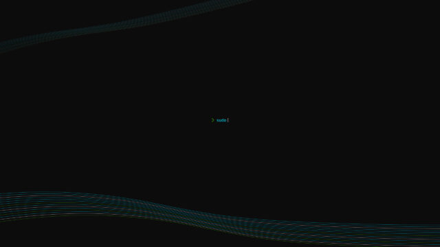 Minimalist Terminal Command Sudo Desktop Wallpaper with Abstract Lines