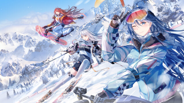 Anime Girls Winter Sports Adventure Legion Brand Theme 4K PC Wallpaper