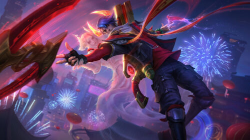 Yone Firecracker League of Legends Champion Action Art 4K Desktop Wallpaper