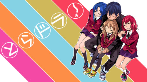Toradora Anime Characters Together Art 4K Desktop Wallpaper
