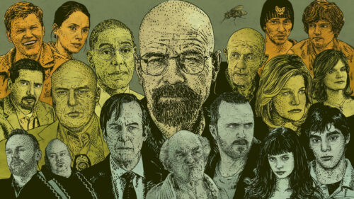 Breaking Bad Cast Illustration High Resolution Desktop Wallpaper