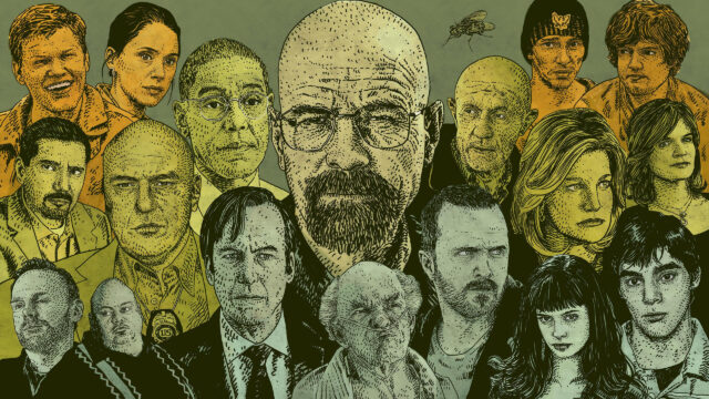 Breaking Bad Cast Illustration High Resolution Desktop Wallpaper