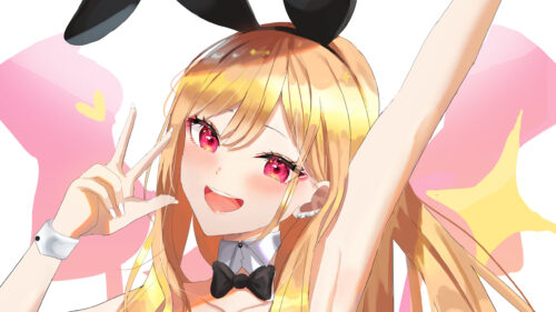 Cute Marin Kitagawa Bunny Girl Anime Aesthetic Desktop Wallpaper