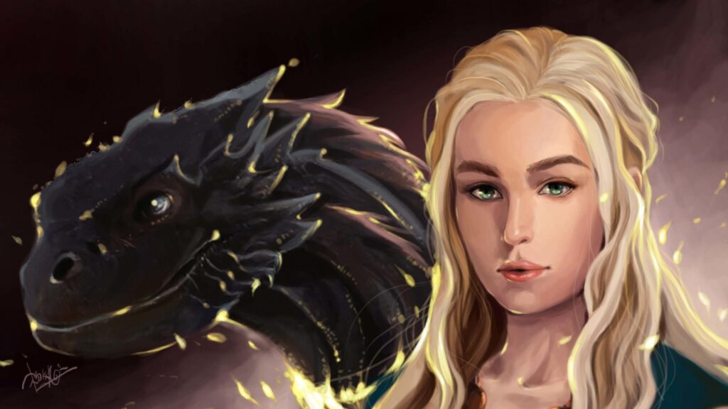Daenerys Targaryen and Her Dragon Fantasy Art 4K PC Wallpaper