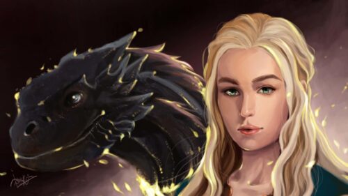 Daenerys Targaryen and Her Dragon Fantasy Art 4K PC Wallpaper