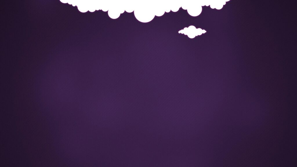 Minimalist Dark Purple Sky with White Clouds Desktop Wallpaper