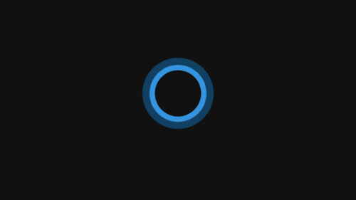 Minimalist Cortana Inspired Glowing Blue Circle Abstract Desktop Wallpaper