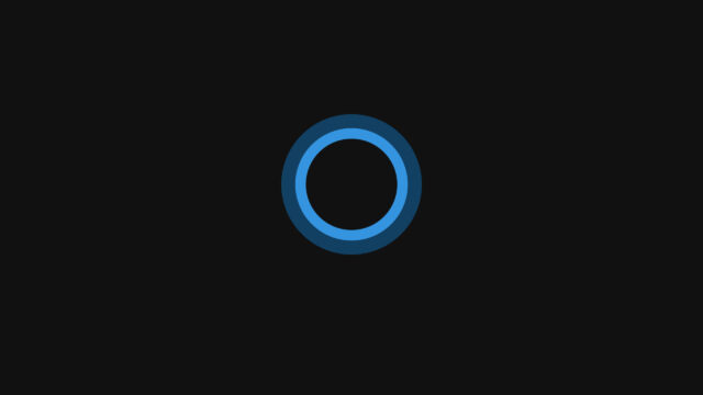 Minimalist Cortana Inspired Glowing Blue Circle Abstract Desktop Wallpaper