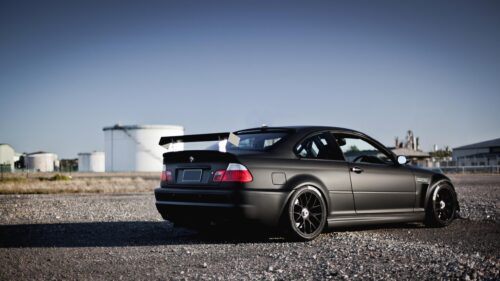 Aggressive Matte Black BMW M3 E46 Tuner Car 4K Desktop Wallpaper