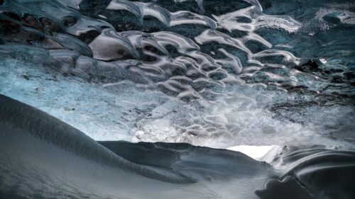 Breathtaking Ice Cave Interior Natural Texture 4K Wallpaper