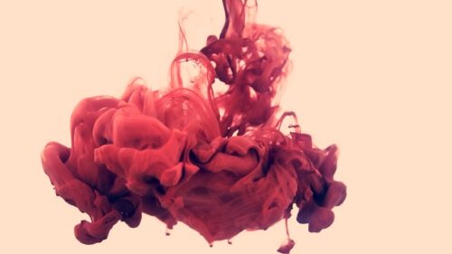 Abstract Red Ink Explosion in Water Minimalist PC Wallpaper