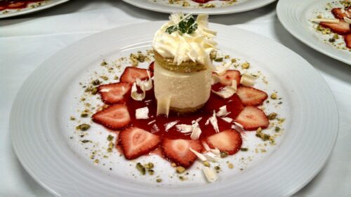 Elegant Strawberry Cream Dessert Gourmet Culinary 4K Wallpaper