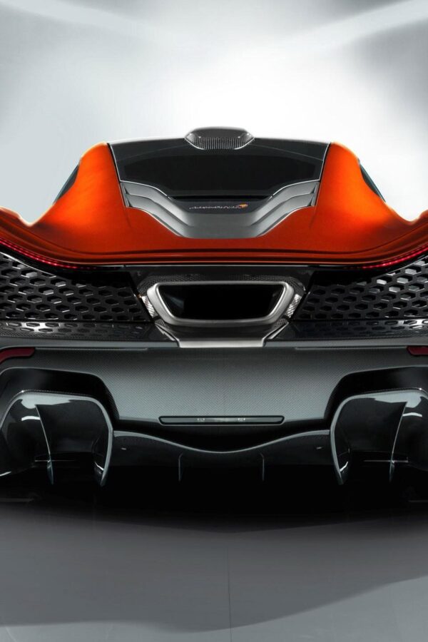 McLaren P1 Rear View Orange Supercar 4K Desktop Wallpaper