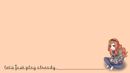 Anime Girl Gamer Minimalist Art Aesthetic 4K PC Desktop Wallpaper