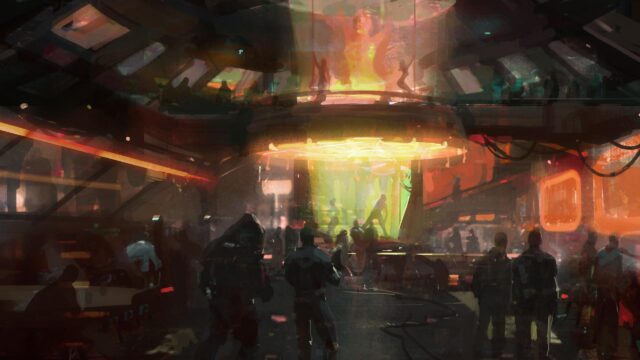 Futuristic Cyberpunk Nightclub Atmosphere Digital Art 4K Wallpaper