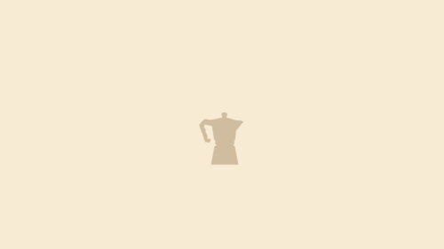 Minimalist Coffee Moka Pot on Soft Beige Background Desktop Wallpaper
