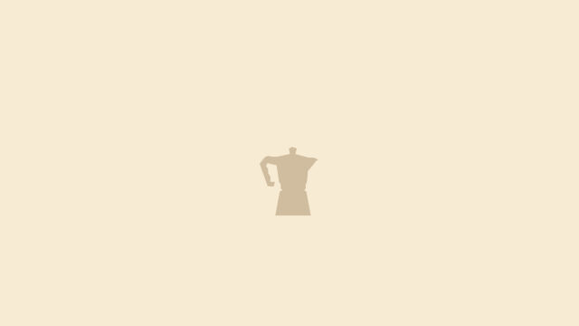 Minimalist Coffee Moka Pot on Soft Beige Background Desktop Wallpaper