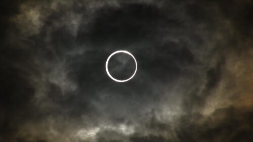 Dramatic Solar Eclipse Ring of Fire Dark Sky PC Wallpaper