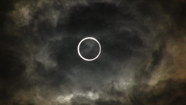 Dramatic Solar Eclipse Ring of Fire Dark Sky PC Wallpaper