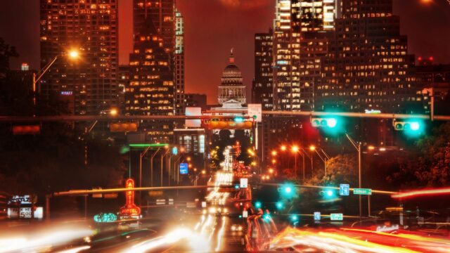 Stunning Nighttime Austin Texas Skyline with Capitol Building View 4K Wallpaper