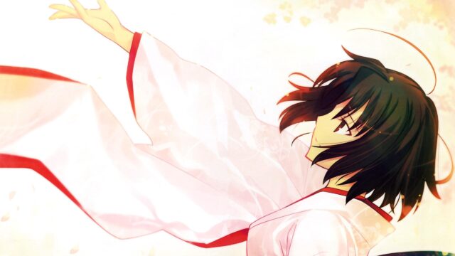 Anime Girl in White Kimono Reaching Out Light Aesthetic 4K Wallpaper