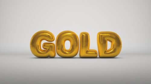 Shiny Golden Metallic 3D Text Typography Desktop Wallpaper