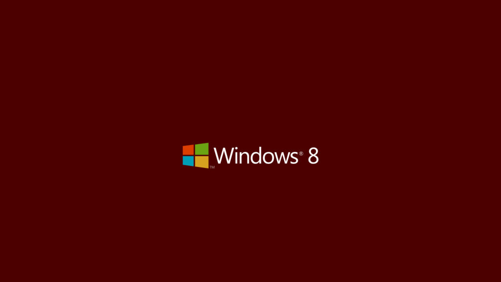 Minimalist Windows 8 Logo on Deep Red Background Desktop Wallpaper