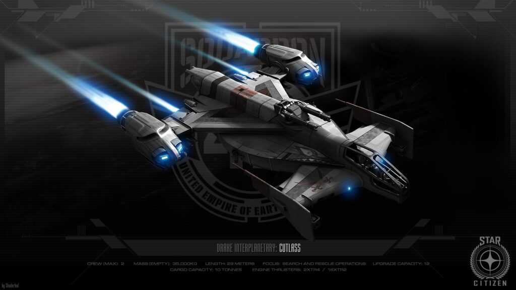 Drake Interplanetary Cutlass Star Citizen Spacecraft 4K Desktop Wallpaper