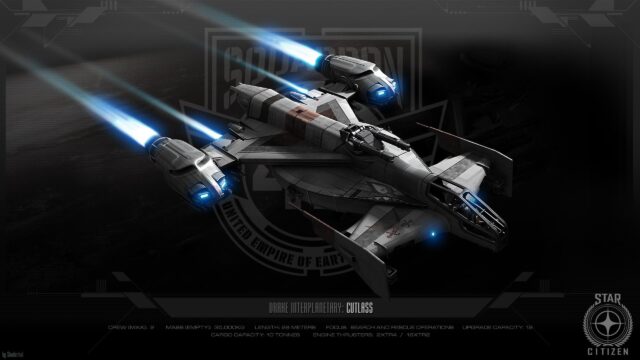 Drake Interplanetary Cutlass Star Citizen Spacecraft 4K Desktop Wallpaper