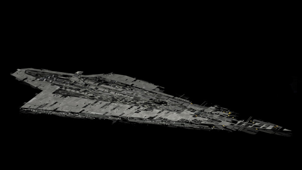 Epic Imperial Star Destroyer Spaceship in Deep Space 4K Desktop Wallpaper