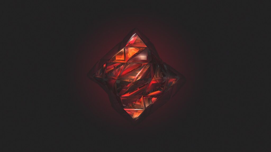 Abstract Geometric Red Crystal Fragment Desktop Wallpaper