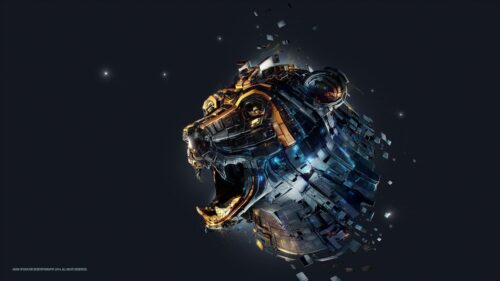 Cybernetic Bear Head Abstract 3D Art 4K Wallpaper