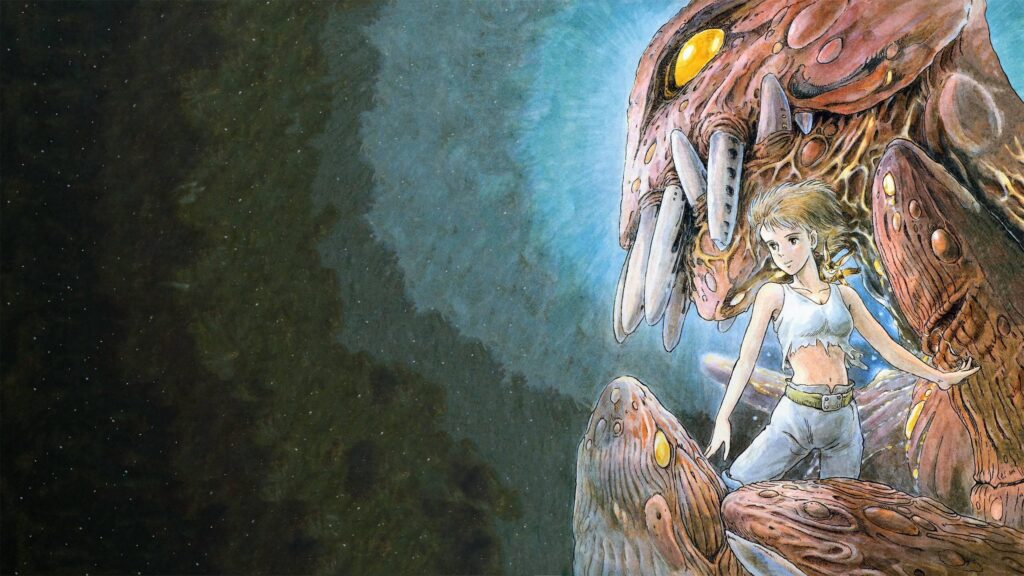 Nausicaa of the Valley of the Wind with Ohmu Creature 4K Desktop Wallpaper