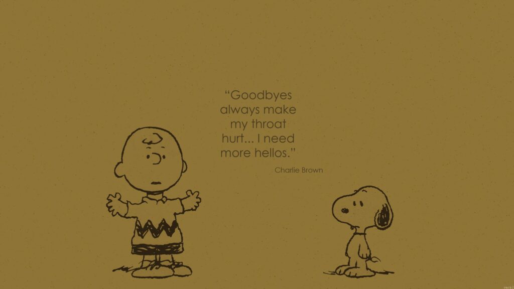 Charlie Brown and Snoopy Heartfelt Quote Minimalist Desktop Wallpaper